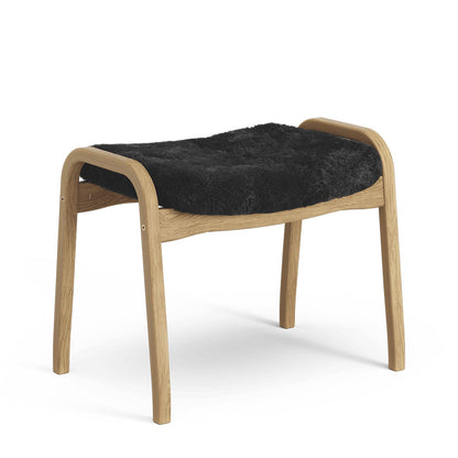 Lamino Footstool | Sheepskin Black