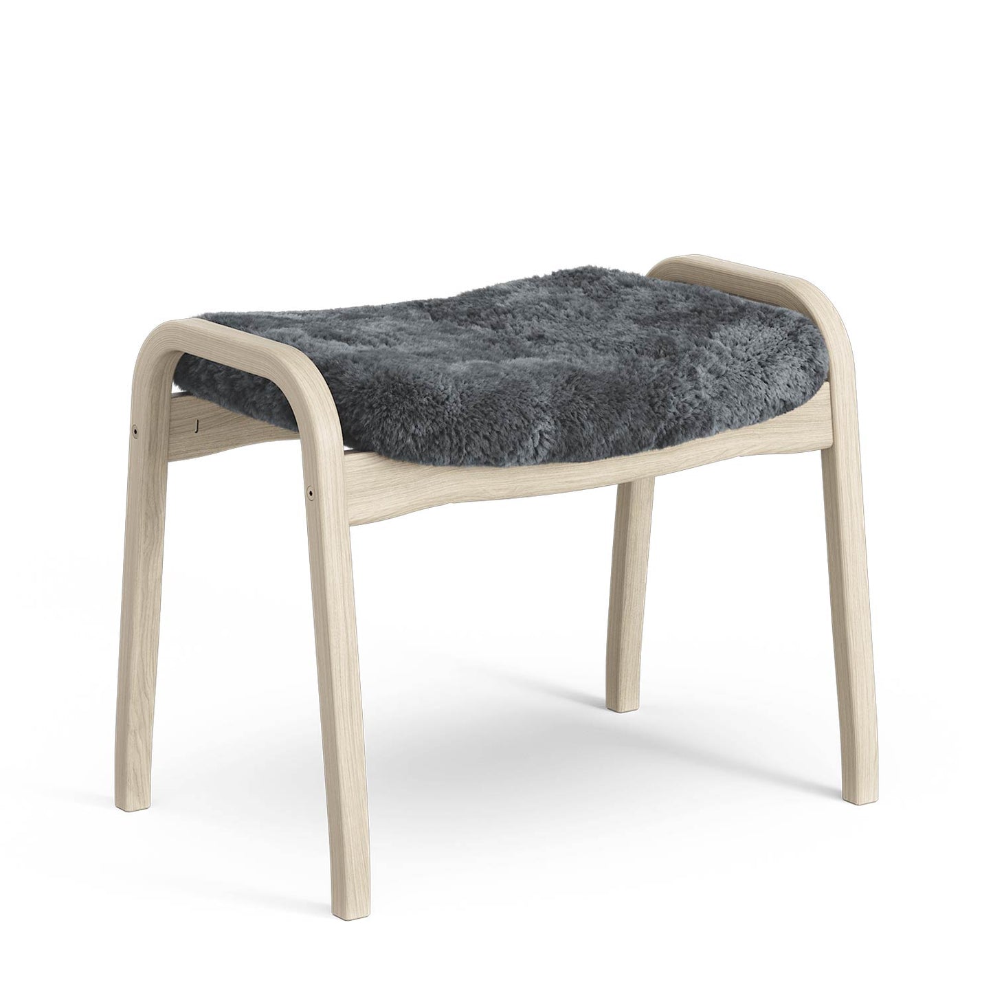 Lamino Footstool | Sheepskin Charcoal