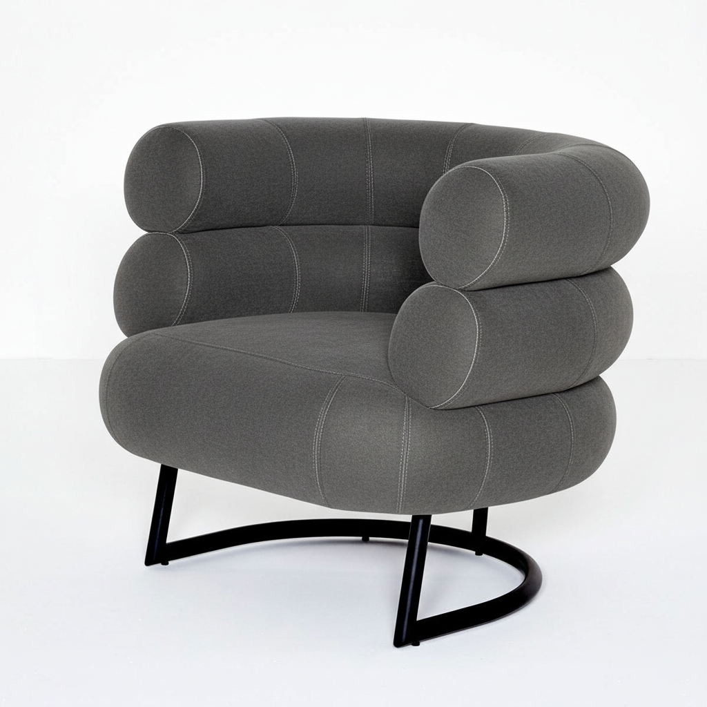 Eileen Gray Bibendum Chair | Argent 139 Velvet Upholstery - Generated