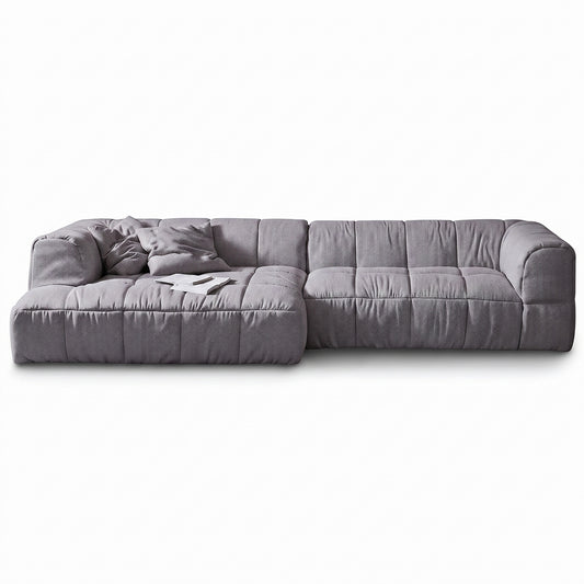 Strips Sofa S3 Configuration | Light Grey Lama 801 Fabric - Generated