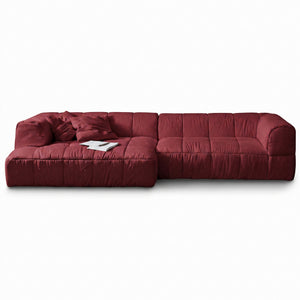Strips Sofa S3 Configuration | Deep Red Lama 804 Fabric - Generated
