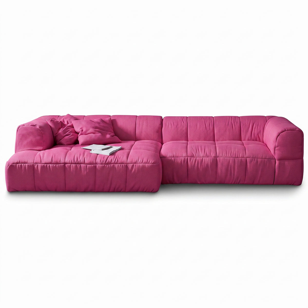 Strips Sofa S3 Configuration | Magenta Etoile 147 Fabric - Generated