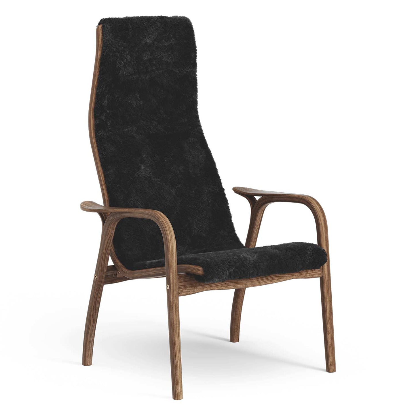 Lamino High Back Chair | Sheepskin Black