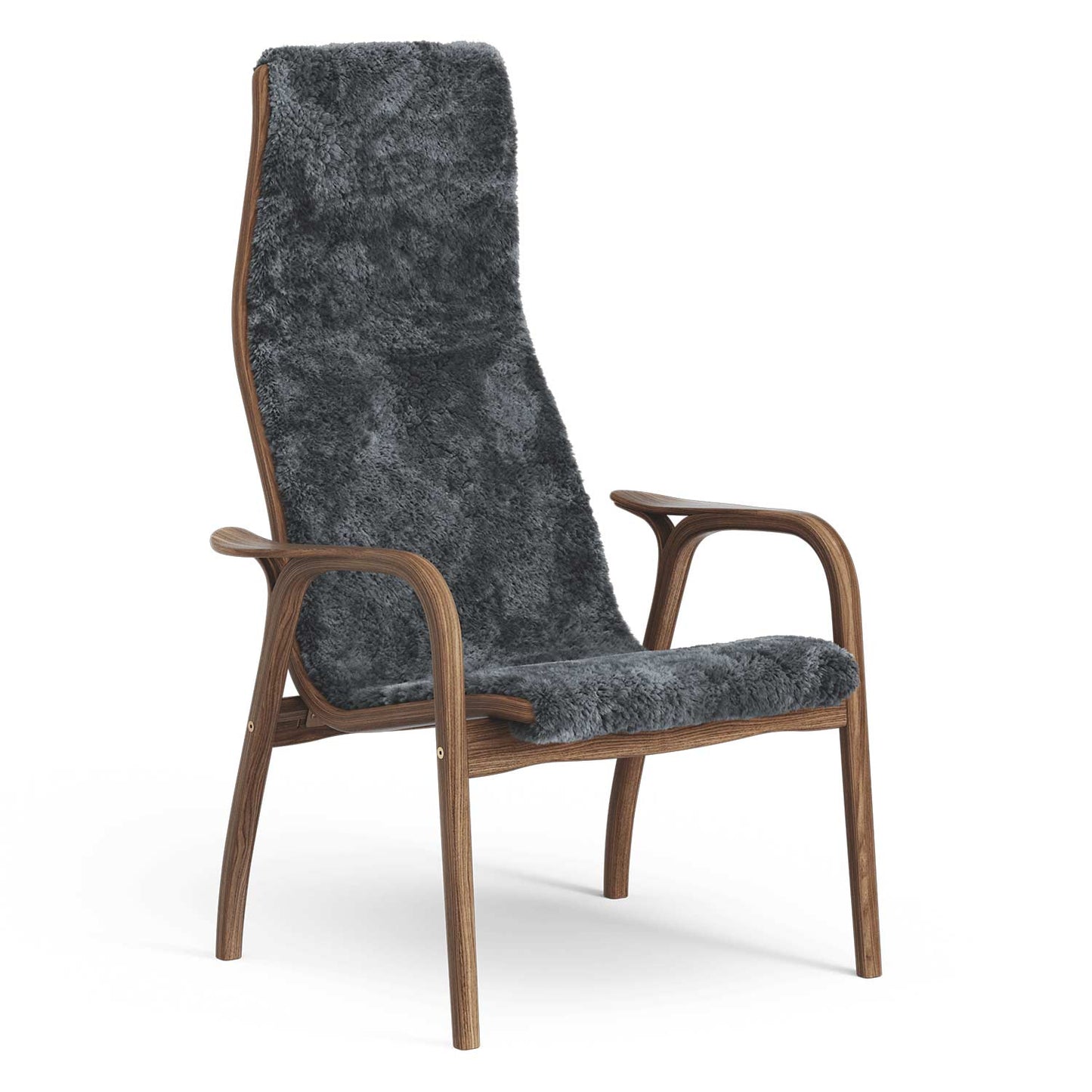 Lamino High Back Chair | Sheepskin Charcoal