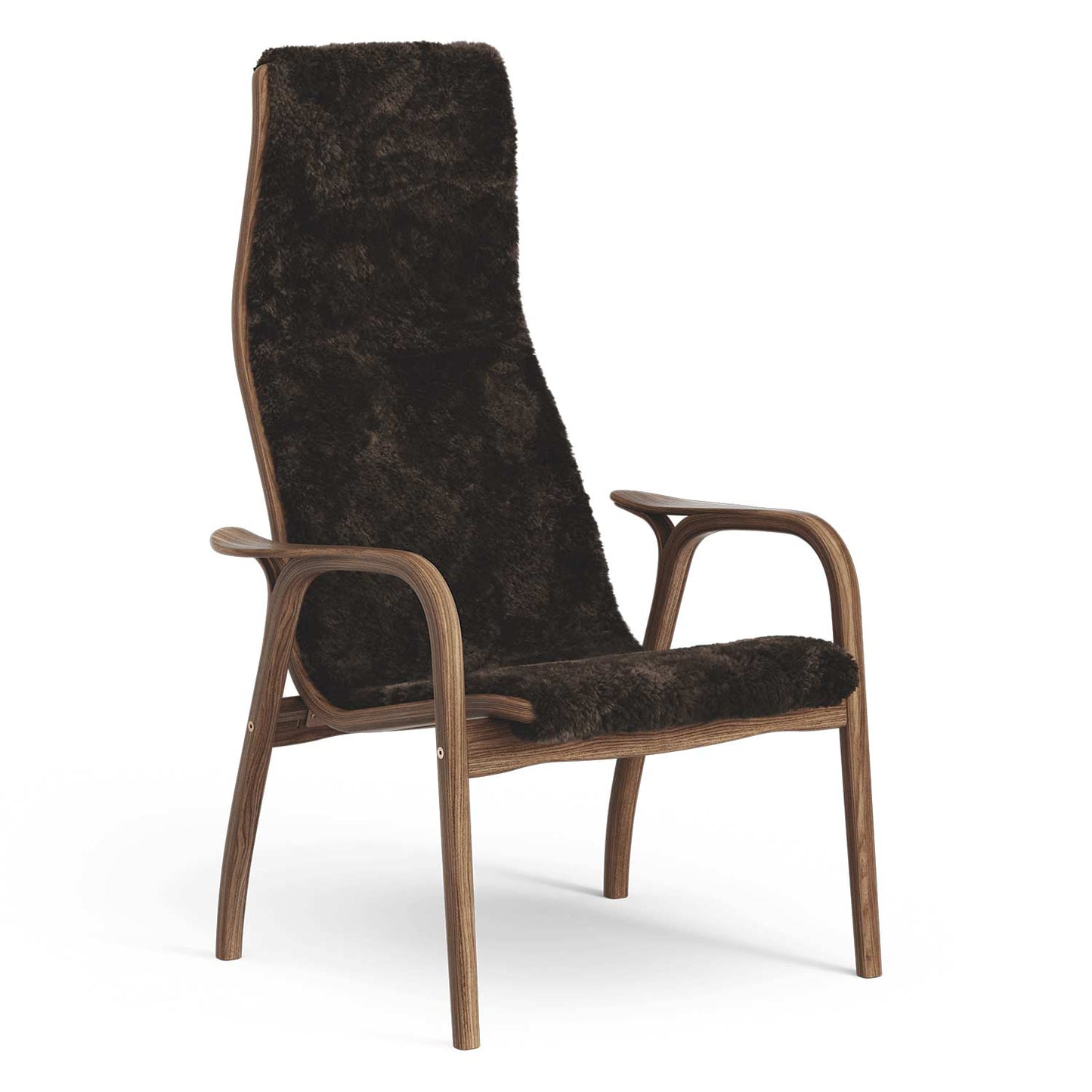 Lamino High Back Chair | Sheepskin Espresso