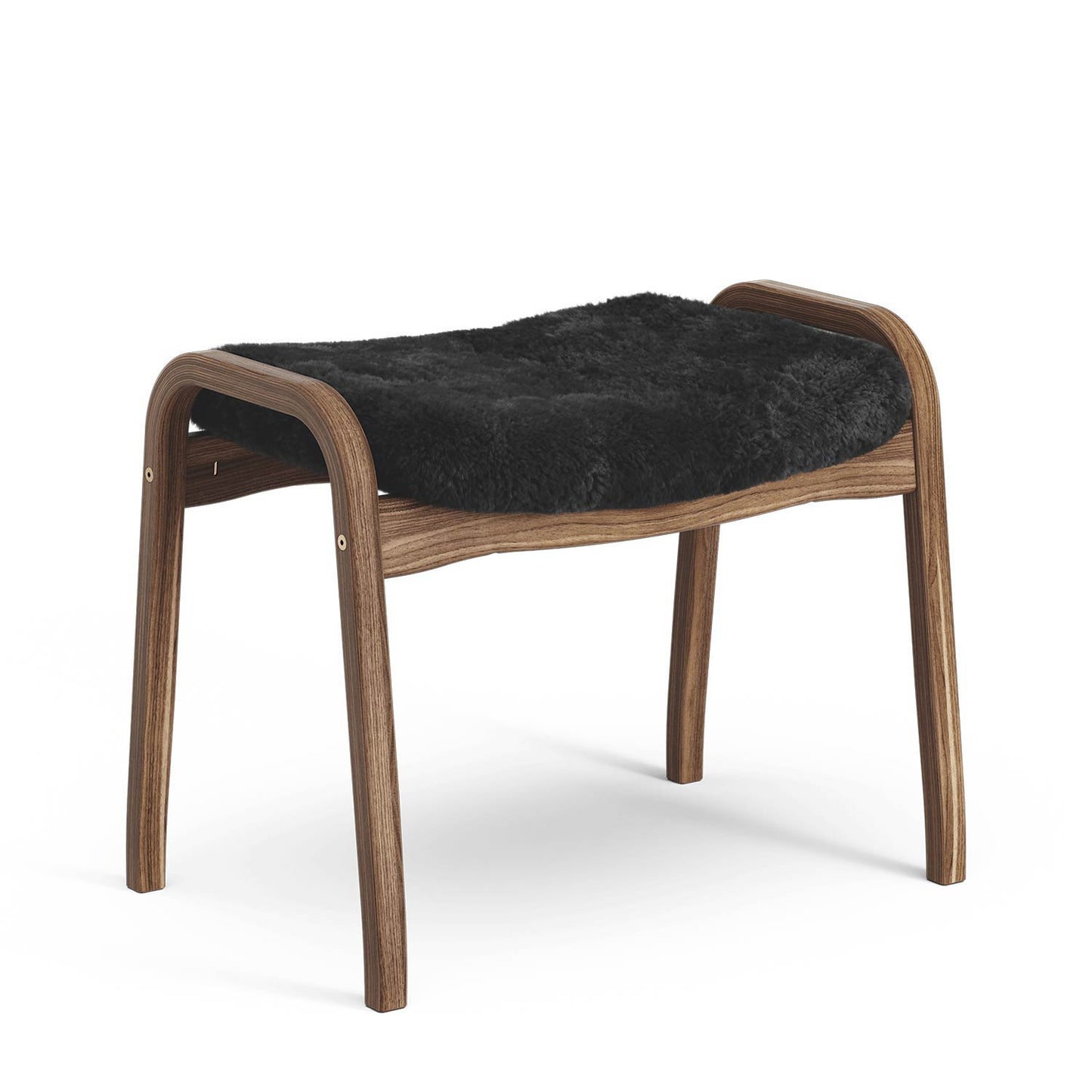 Lamino Footstool | Sheepskin Black