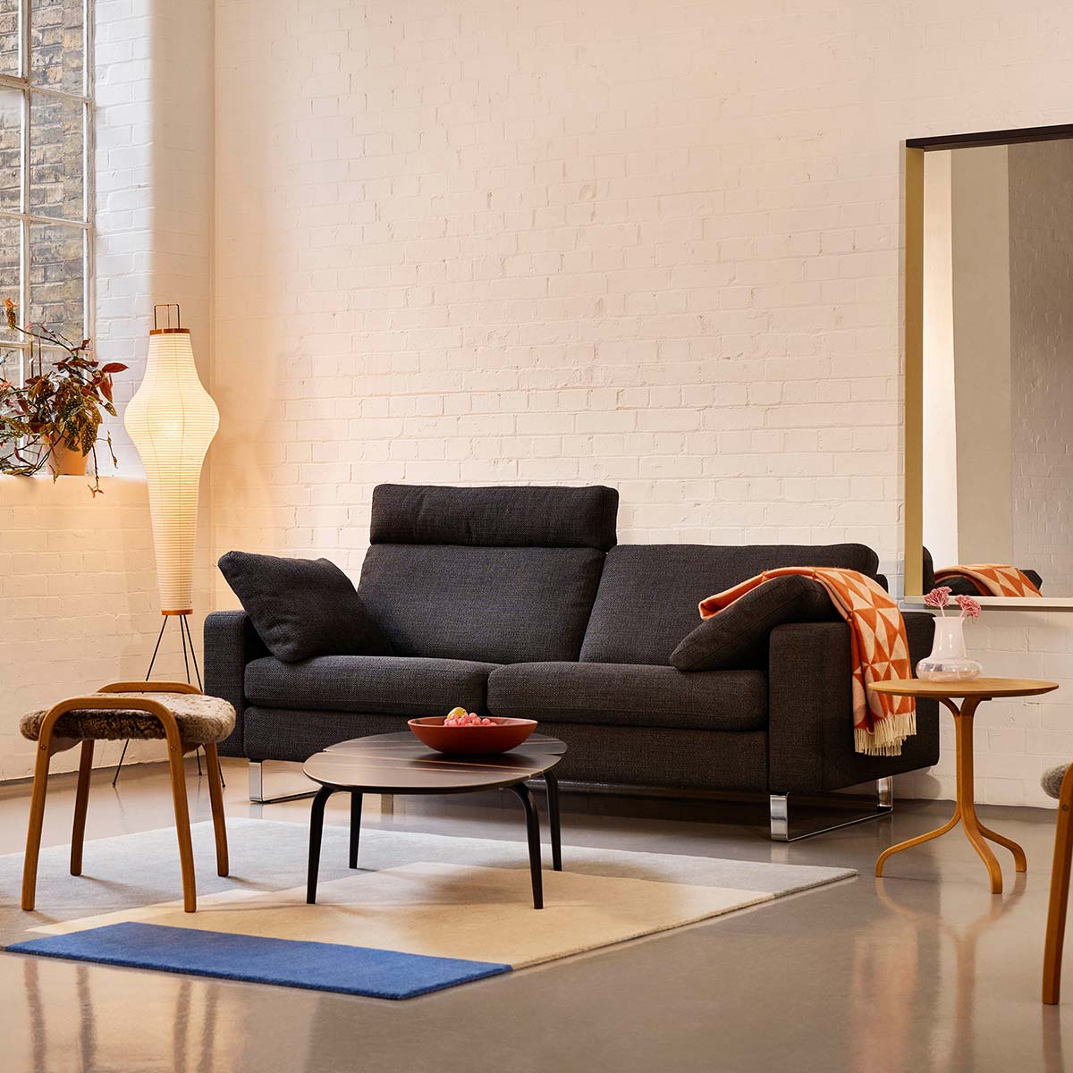 Conseta Sofa 204x85cm | Anthracite 5010 Fabric Upholstery