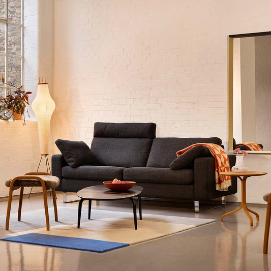 Conseta Sofa with Headrest | Anthracite 5010 Fabric Upholstery
