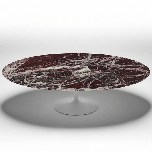 Saarinen Oval Dining Table | Rosso Rubino Marble Top - Generated