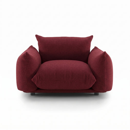 Marenco 2018 Sofa 1 Seat | Deep Red Lama 804 Fabric - Generated