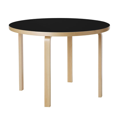 90A Aalto Table Round | Black Linoleum Top