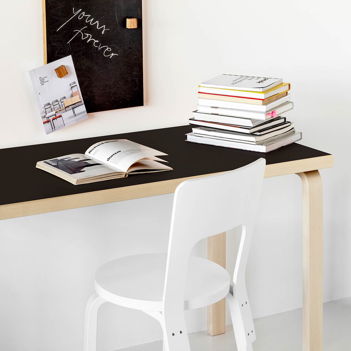 80A Aalto Table Rectangular | Black Linoleum Top