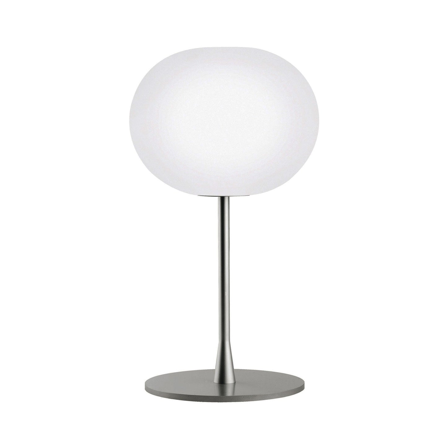 Glo-Ball T1 Small Table Lamp | Matt Silver Grey Stem and Base