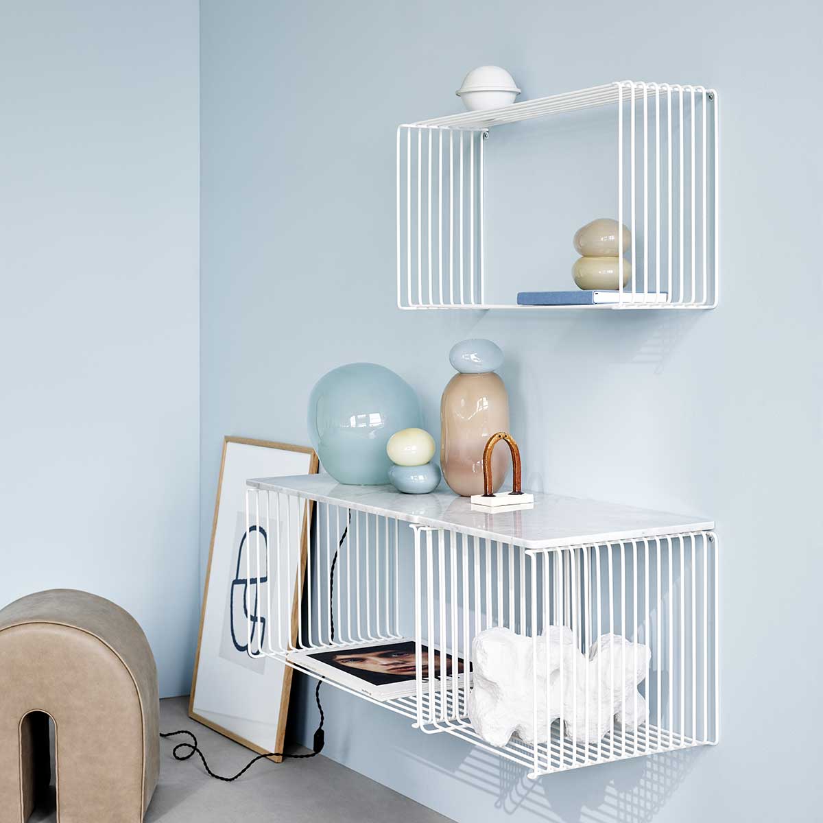Panton Wire Top Panel | White Marble