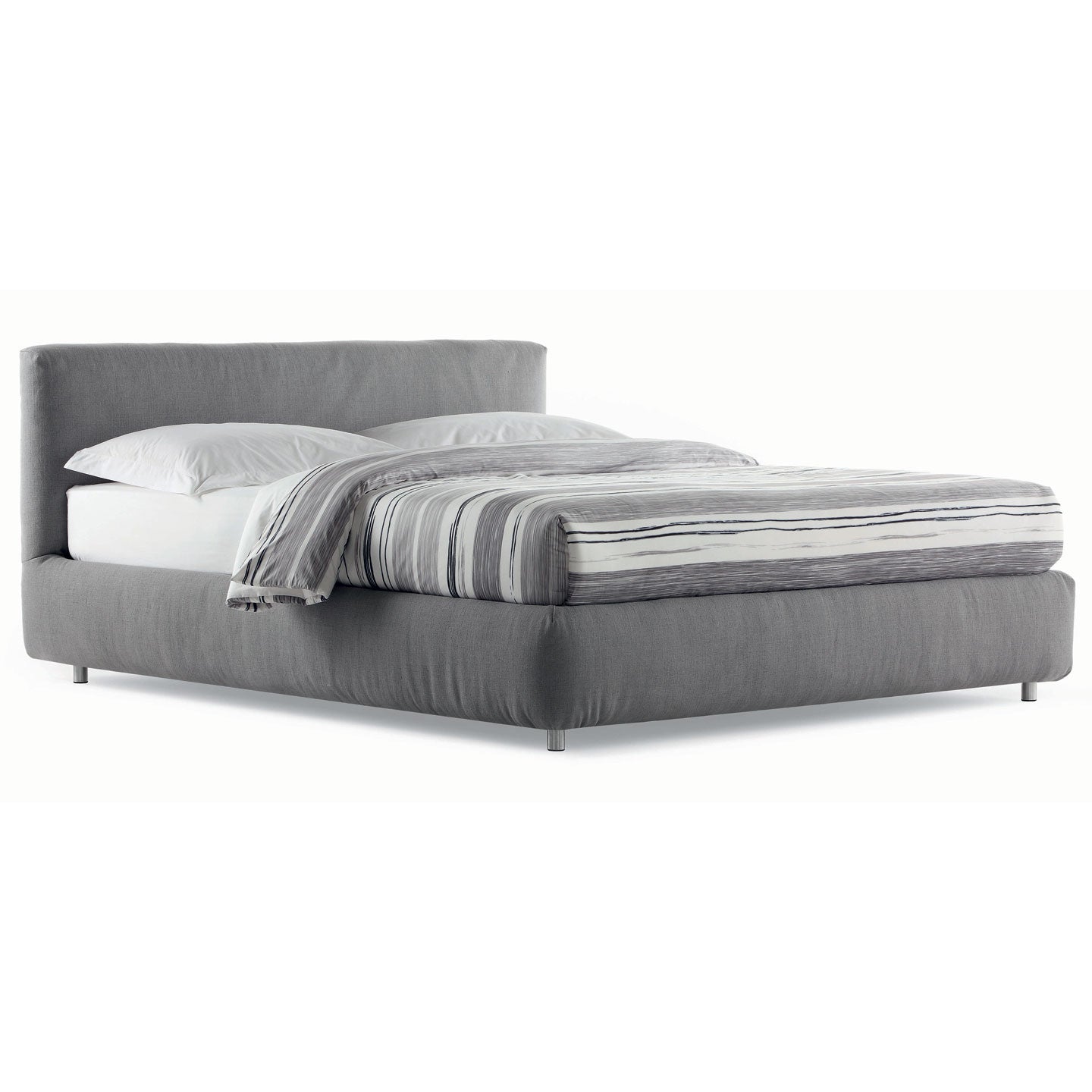 Merkurio Bed 180cm with Storage | Silver Ionio 434 Fabric