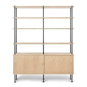 BM0253-1 Cabinet | White Oiled Oak Doors and Shelves
