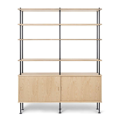 BM0253-1 Cabinet | White Oiled Oak Doors and Shelves
