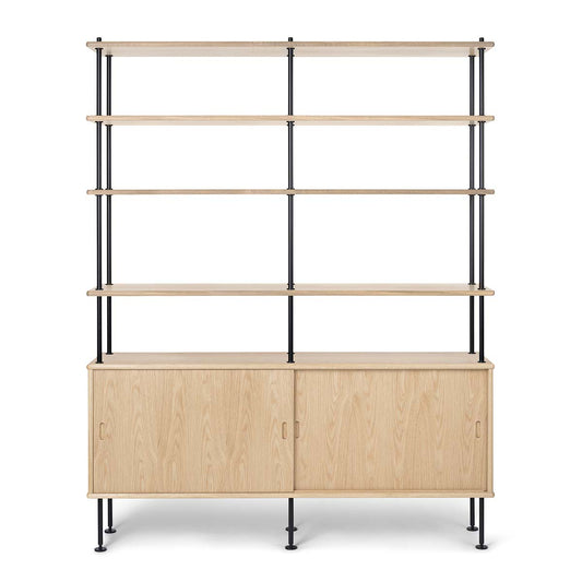 BM0253-1 Cabinet | White Oiled Oak Doors and Shelves