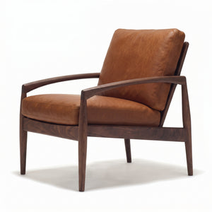 Paperknife Lounge Chair | Cognac Matt Leather L4SO-DU21000 - Generated
