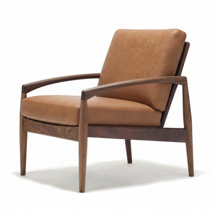 Paperknife Lounge Chair | Camel Matt Leather L4SO-DU21004 - Generated