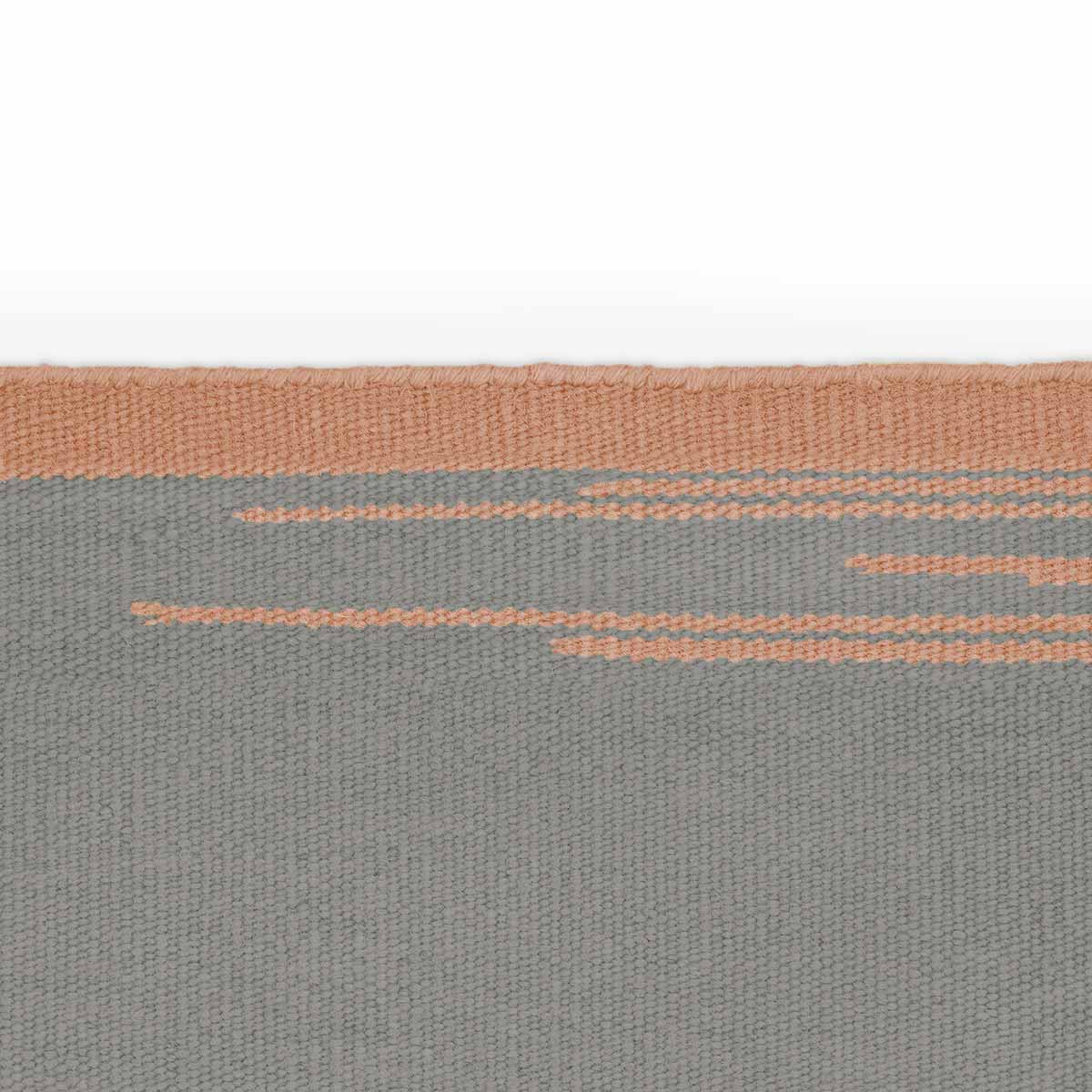 Kelim Pattern Twin Rug 400cm | Grey Green Orange 100% Pure New Zealand Wool 0073