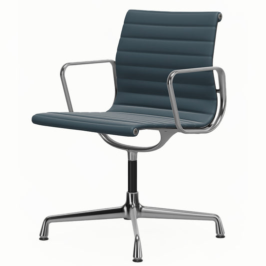 Aluminium Group EA 103 Chair | Premium Leather Smoke Blue 60
