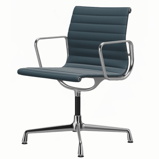 Aluminium Group EA 103 Chair | Premium Leather Smoke Blue 60
