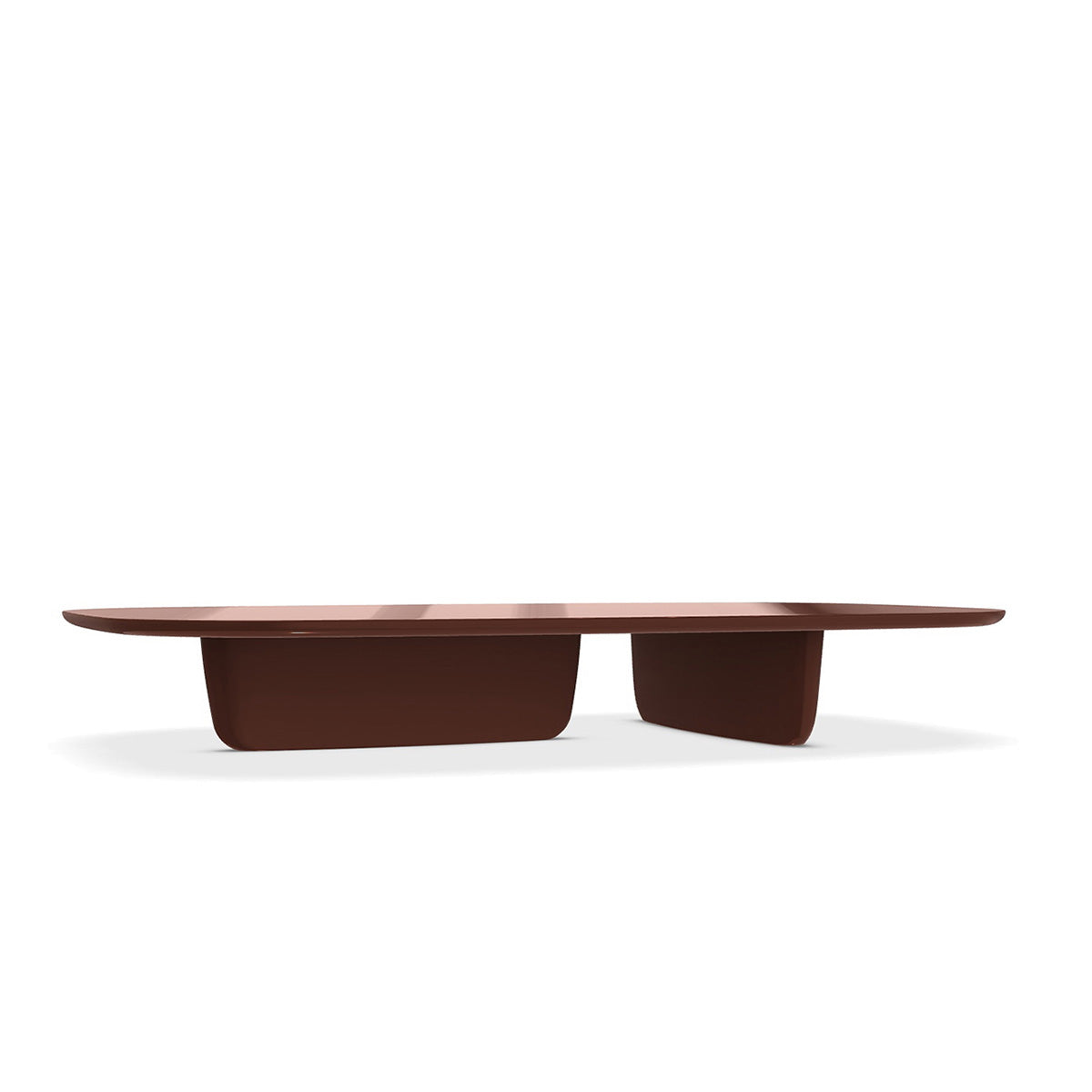 Tobi-Ishi Low Rectangular Table | Clay Glossy Lacquer