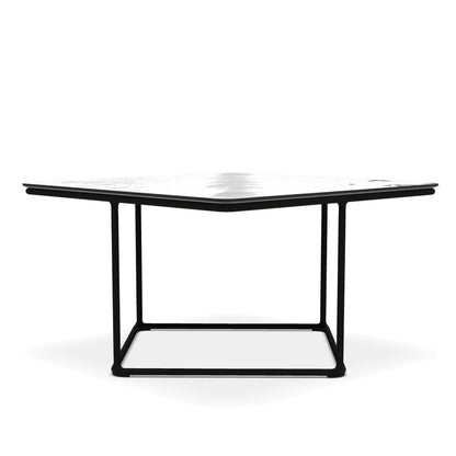 Lemante Side Table 65cm | Quartz Grey Molten Glass Top