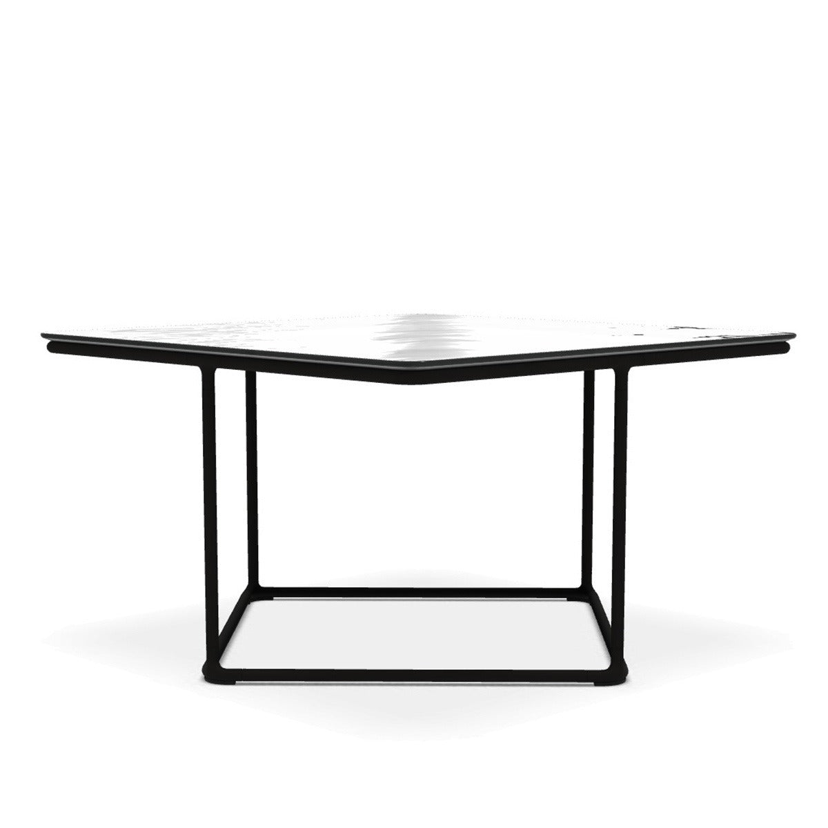 Lemante Side Table 65cm | Quartz Grey Molten Glass Top