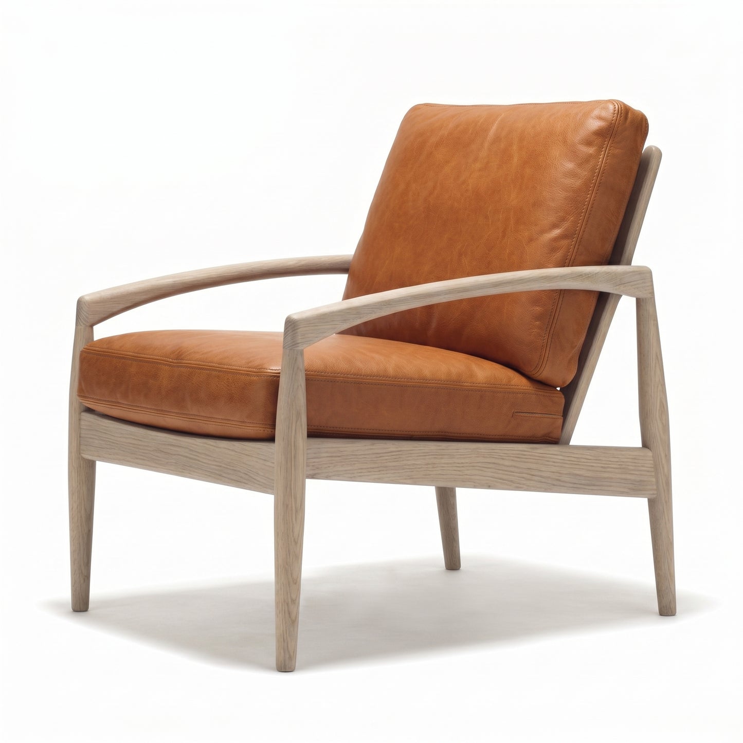 Paperknife Lounge Chair | Cognac Matt Leather L4SO-DU21000 - Generated
