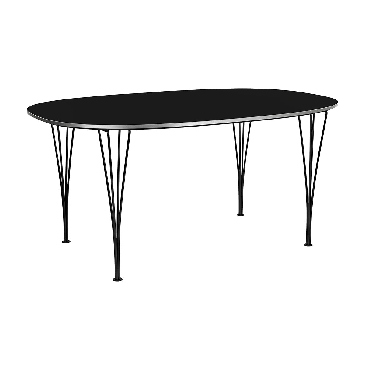 Superellipse Dining Table | Black Laminate Top