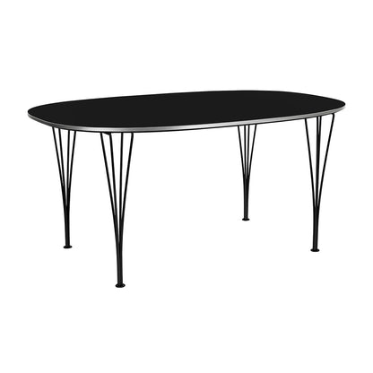 Superellipse Dining Table | Black Laminate Top