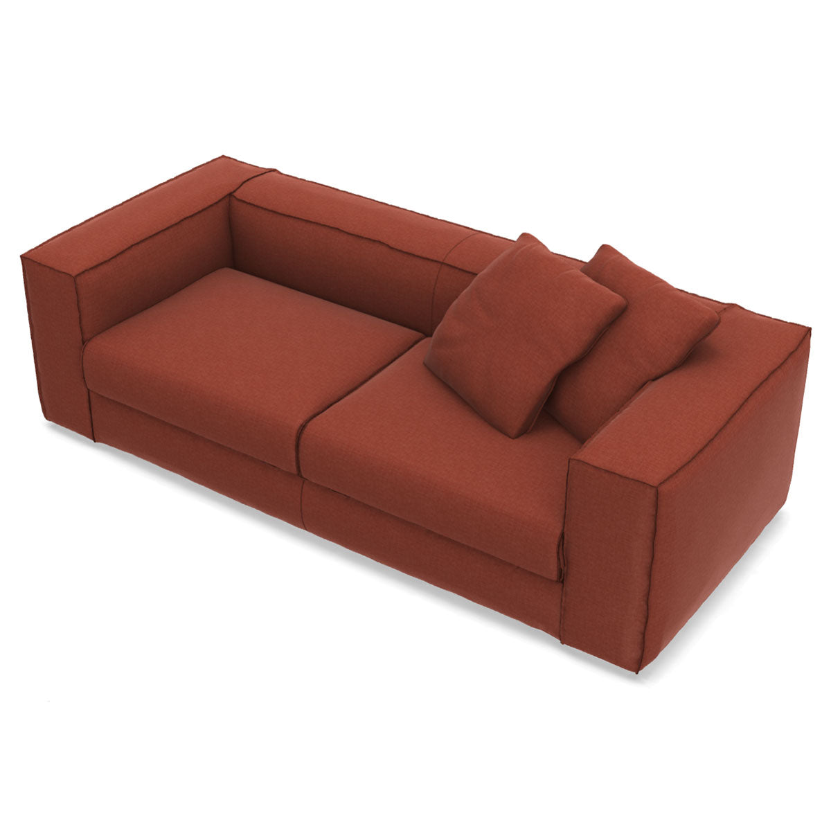 Neowall Sofa Bed 231cm | Brick Red 36 Tosca Upholstery