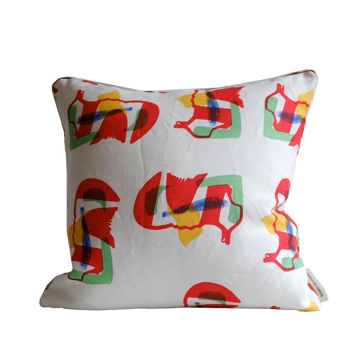 Reclining Figure Linen Cushion | Multicoloured Linen