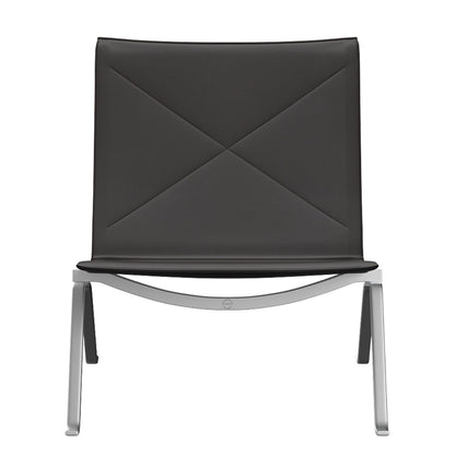 PK22 Easy Chair | Black Brown Aura Leather Upholstery