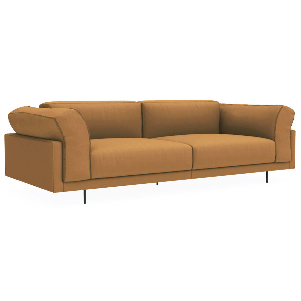 Echoo Sofa 222cm | Biscotto 711 Seta Leather Upholstery