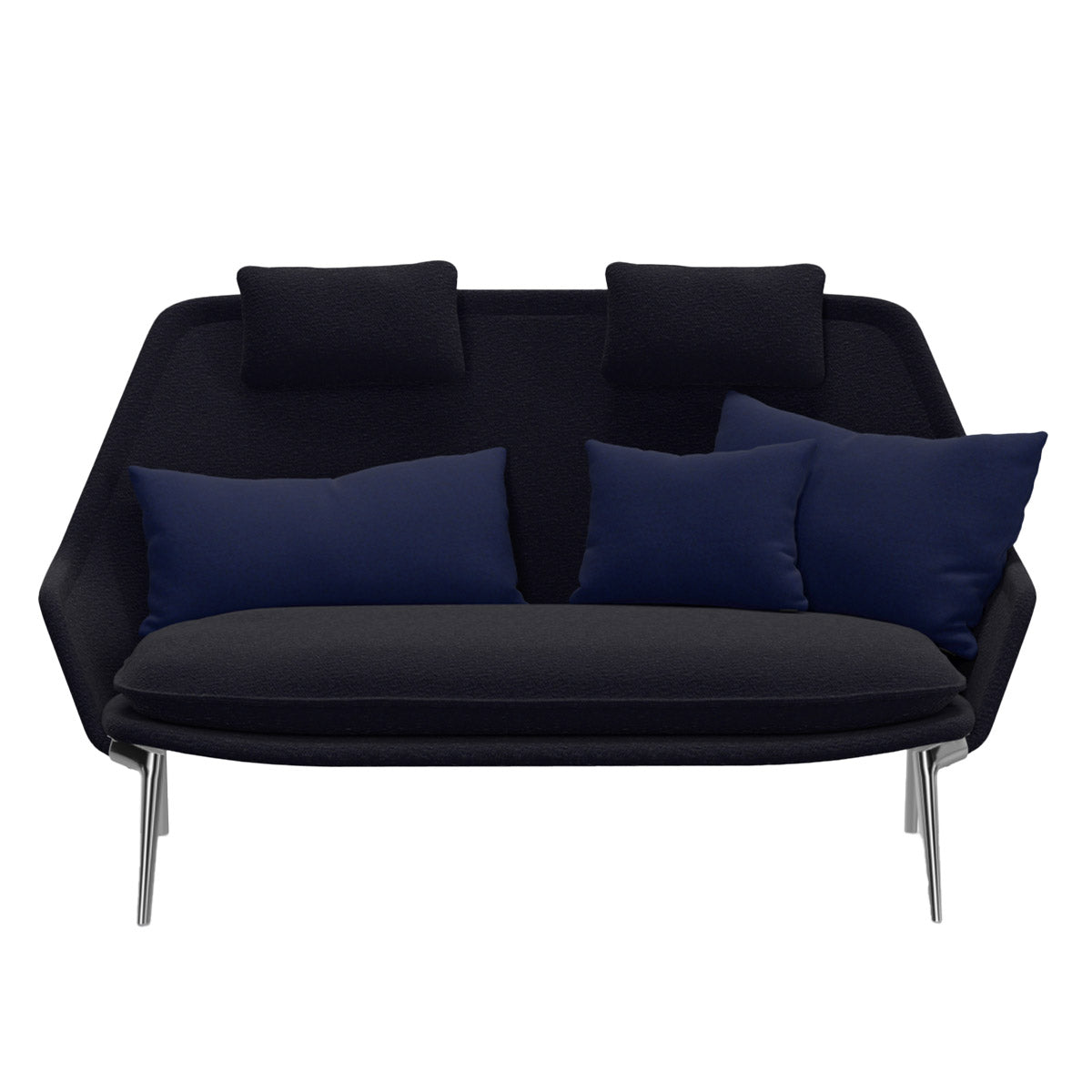 Slow Sofa | Dark Blue Flocca Fabric Upholstery