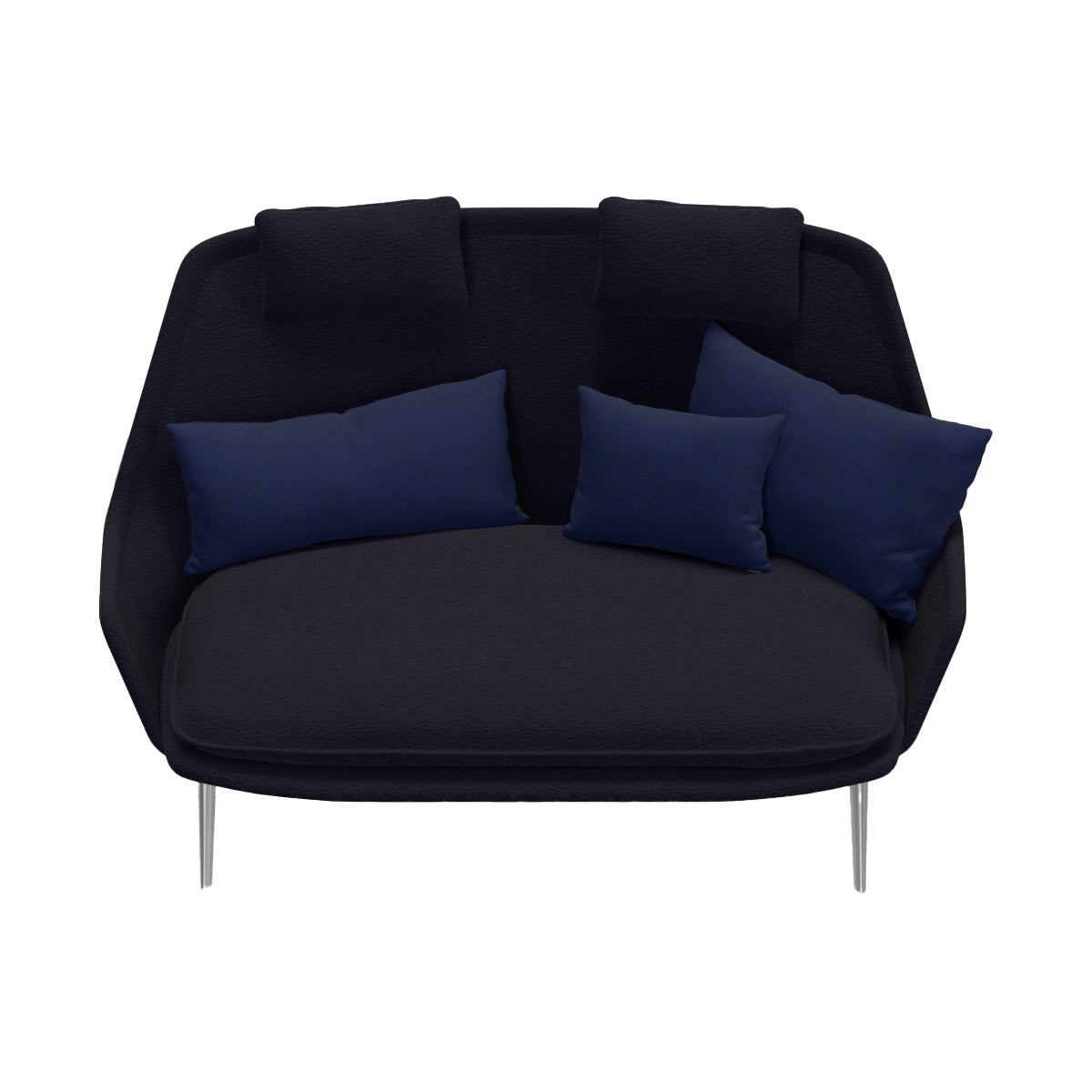 Slow Sofa | Dark Blue Flocca Fabric Upholstery