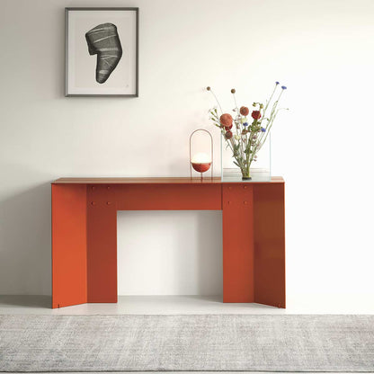 Origata Console | Glossy Siena Orange Lacquered Metal