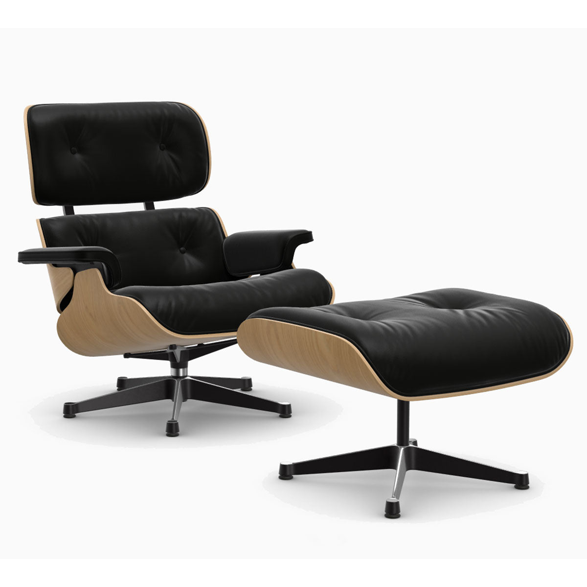 Eames Lounge Chair & Ottoman | Nero Premium F Leather Chestnut Shell
