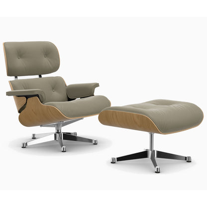 Eames Lounge Chair & Ottoman | Sand Premium F Leather Chestnut Shell