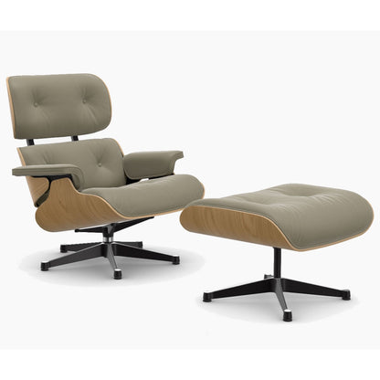Eames Lounge Chair & Ottoman | Sand Premium F Leather Chestnut Shell
