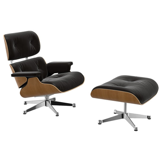 Eames Lounge Chair & Ottoman | Chocolate Premium F Leather Cherry Shell