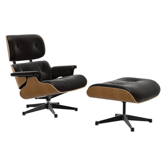 Eames Lounge Chair & Ottoman | Chocolate Premium F Leather Cherry Shell
