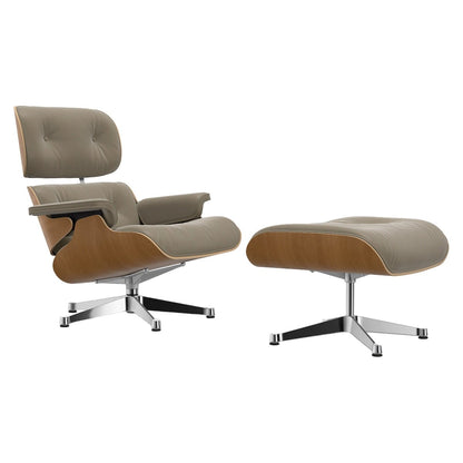 Eames Lounge Chair & Ottoman | Dark Sand Natural F Leather Cherry Shell