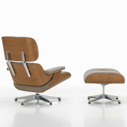 Eames Lounge Chair & Ottoman | Dark Sand Natural F Leather Cherry Shell