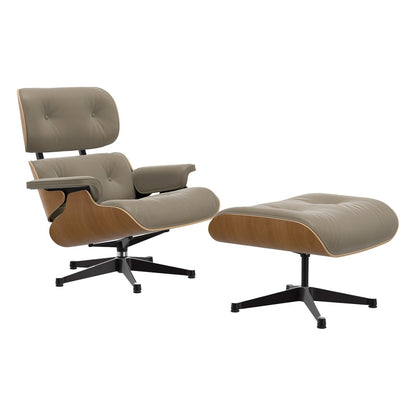 Eames Lounge Chair & Ottoman | Dark Sand Natural F Leather Cherry Shell