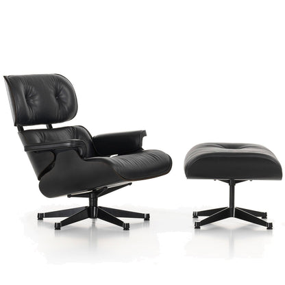 Eames Lounge Chair & Ottoman | Nero Premium F Leather Black Chestnut Shell
