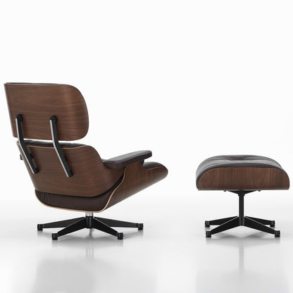Eames Lounge Chair & Ottoman | Chocolate Natural F Leather Dark Walnut Shell